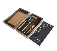 MUNEFE Feathers Pen Set, Quill Pen and Ink Set, Feathers Writing Pen Kit, Suitable for Enhancing Your Art Works Or Letters (SP248006R VINO ROSSO)