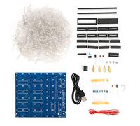 MUNEFE Kit quadrato di luce LED 3D, cubo di luce LED 3D, kit di progetto di saldatura LED 3D per decorazioni domestiche regalo fatte a mano 8x8x8 Blu Rosso (Rossa)