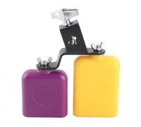 MUNEFE Plastic Musical Jam Block, High and Low Tones Bicolor Cowbell, CB30 Yellow and Purple Square Wooden Fish Cow Bell per una varietà di staffe
