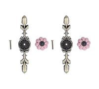 MUNEFE Pomelli per cassetti con zucca dipinti a mano, pomelli per cassettiere con zucca, maniglia per mobile in ceramica in stile pastorale cinese per mobili 2 pezzi (1045A rosa)