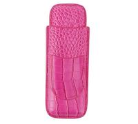 MUNEFE Portasigari, Humidor per sigari vintage in morbida pelle, Custodia per sigari da viaggio, Humidor portatile in pelle a 2 dita per gli amanti dei sigari (Rosa)