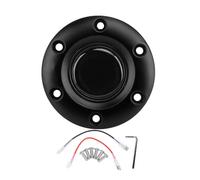 MUNEFE Steering Wheel Center Cap, Interior Steering Wheel Horn Buttons Switch, 6 Hole Horn Buttons Cap for 6 Hole Steering Wheel (Black)