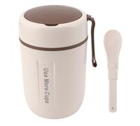 MUNEFE Tazza per zuppa Termica in Acciaio Inossidabile da 600 ml, Barattolo per Alimenti coibentato, Barattolo per Alimenti Stanley, Adatto per attività all'aperto Come Il Campeggio o Il (Beige)