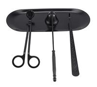 MUNGHOK Set di accessori per candele 4 in 1, set di estintori per candele, taglierina per stoppino, stoppino per candele, in acciaio inox, con scatola