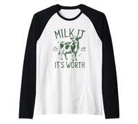 Mungilo per tutto ciò che vale, mucca motivazionale Maglia con Maniche Raglan