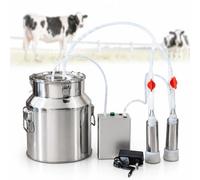 Mungitrice elettrica per capre e mucche, batteria ricaricabile portatile da 5200 mAh, funzione di arresto automatico, tubo in silicone, capacità 5 l per aziende agricole familiari