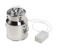 Mungitrice Elettrica per Capre, Pompa per Vuoto a Pulsazioni Alimentata a Batteria Ricaricabile Automatica da 14 Litri con 2 Tazze per Tettarelle, Secchio in Acciaio (Spina