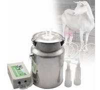 Mungitrice elettrica, per mucche e pecore, secchio per il latte in acciaio inossidabile 304, pompa per vuoto a pulsante automatica, per piccole aziende agricole domestiche Sheep 14L