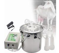 Mungitrice elettrica, per mucche e pecore, secchio per il latte in acciaio inossidabile 304, pompa per vuoto a pulsante automatica, per piccole aziende agricole domestiche Sheep 5L