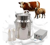 Mungitrice Elettrica Portatile per Mucche, Kit di Mungitura con Secchio Acciaio Inossidabile 3-14L e Pompa a Vuoto, Facile da Pulire, Uso Domestico