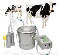 Mungitrice Elettrica Ricaricabile for Bovini, Mungitrice for Mucche con Arresto Automatico, Capacità 3/5/10/14 Litri, Secchio In Acciaio Inossidabile a Pulsazione e Tubo In Silicone(Cow Pulse,5L)