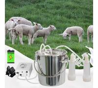 Mungitrice per capre da 3 l, ricaricabile, regolabile, aspiratrice a pulsazione, elettrica, portatile, automatica, con 2 tettarelle, secchio in acciaio inox per capre (modello aggiornato)