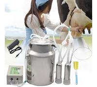 Mungitrice Per Mucche E Pecore, Mungitrice Per Bovini in Acciaio Inossidabile, Capacità 10 L, Arresto Automatico Quando Il Latte È Pieno, Tubo Del Latte in Silicone,10L,For cattle