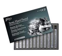 Mungyo Gallery Semi-Hard Pastels Cardboard Box Set of 12 - Greys