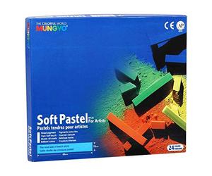 Mungyo - Scatola di pastelli secchi, assortiti, media, set di 24 pezzi