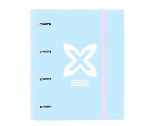 MUNICH SKY - Cartellina 4 anelli da 35 cm con 100 fogli A4, ideale per bambini di diverse età, comoda e versatile, qualità e resistenza, 27 x 3,5 x 32 cm