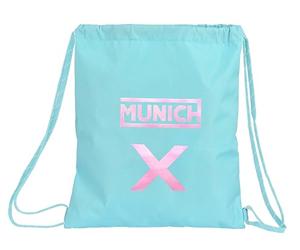 MUNICH SKY - Zaino a sacco piatto, grande, ideale per bambini di diverse età, comodo e versatile, qualità e resistenza, 35 x 40 cm, colore, Blu chiaro, Estándar, Casual