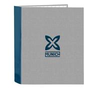 MUNICH STREET - Cartellina a 4 anelli, ideale per bambini di diverse età, comoda e versatile, qualità e resistenza, 27 x 6 x 33 cm, grigio/blu, M, Casual