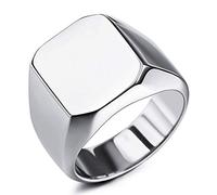 MunkiMix Acciaio Inossidabile Personalizzato Incisa Iniziale Monogramma Marcatore Squillare for Uomo Donne Ragazzi Uomini Anelli, In bundle con Squillare Taglia Aggiustatori (Silver Colori, Taglia 22)