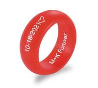 MunkiMix Anelli in Silicone da 6 MM/8 MM Testo/Data/Simbolo Incisi Personalizzati Fedi Nuziali in Silicone per Uomo Anelli in Gomma per Palestra/Sport/Outdoor