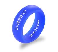 MunkiMix Anelli in Silicone da 6 MM/8 MM Testo/Data/Simbolo Incisi Personalizzati Fedi Nuziali in Silicone per Uomo Anelli in Gomma per Palestra/Sport/Outdoor