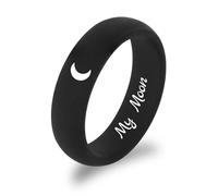 MunkiMix Anelli in Silicone da 6 MM/8 MM Testo/Data/Simbolo Incisi Personalizzati Fedi Nuziali in Silicone per Uomo Anelli in Gomma per Palestra/Sport/Outdoor