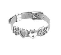MunkiMix Bracciale Accessorio con Cinturino a Maglia in Acciaio Inossidabile per Donna Charm/Rigido Gioiello Regolabile Regali Eleganti Raffinati per Mogli Sorelle Amiche - F1