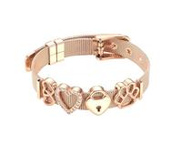 MunkiMix Bracciale Accessorio con Cinturino a Maglia in Acciaio Inossidabile per Donna Charm/Rigido Gioiello Regolabile Regali Eleganti Raffinati per Mogli Sorelle Amiche - F2