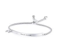 MunkiMix Bracciale con Nome Personalizzato da Donna, Bracciale Rigido Personalizzato in Acciaio Inossidabile con Pietra Portafortuna (Stile B: Argento)