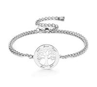 MunkiMix Bracciale Personalizzato Albero della Vita per Donna Bracciale Famiglia in Acciaio Inossidabile con Incisione dei Nomi Regalo Albero della Vita per Mamma Figlia Nonna -A1