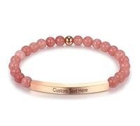 MunkiMix Braccialetti Personalizzati con Perline per Donne Nome Inciso Bracciale Elasticizzato in Pietra Naturale Regali Ispirazionali per Mamma Moglie Sorella Amica #02 - Pietre del Sole
