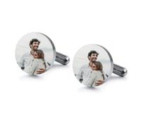 MunkiMix Gemelli Camicia Uomo Personalizzati Iniziale/Testo/Foto Incisa Personalizzata Gemelli Classici da Uomo in Acciaio Inossidabile per Sposo Matrimonio Affari -A1