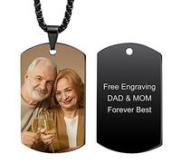 MunkiMix Medagliette per Cani Personalizzate Collane con Testo e Immagine incise con Ciondolo con Foto a Colori/in Bianco e Nero Regalo Personalizzato per Gioielli da Uomo/Donna