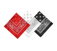 Munkst - Confezione da 3 bandane in cotone con carte da gioco, fazzoletto da collo in seta di gelso, maschera rinfrescante, scaldacollo unisex per adulti, sciarpa e bandana in uno (54 x 54 cm)
