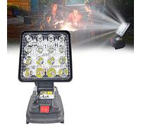 munloo 27w Cordless LED Lampada da Lavoro, Senza Fili Luce da Cantiere Portatile Compatibile con per Makita 14v-18v Batteria Agli Ioni di Litio, Luci per Esterni, Luci da Campeggio(Senza Batteria)