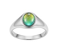 munone Anello dell'umore da donna, in acciaio inossidabile, con sigillo che cambia colore, delicato gioiello vintage, regalo per lei, 9, Metallo, Non pietra preziosa