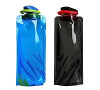 MUNSKT 2 bottiglie d'acqua pieghevoli, pieghevoli da 700 ml, riutilizzabili per escursioni, viaggi, avventure