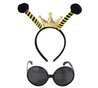 MUNSKT 2 Pack Butterfly Antenna Headband and Black Eyeglasses Bug Antenna Headband Butterfly Costume Accessories Cosplay Party Accessories (blueB)