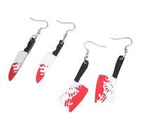 MUNSKT 2 paia di orecchini a forma di coltello di Halloween, simulazione horror, coltello insanguinato, accessorio per feste in costume gotico di Halloween, 1, Plastica, Nessuna pietra preziosa