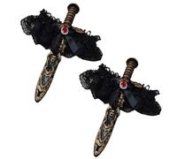 MUNSKT 2 pz spade pirata con nastro in pizzo - giocattolo pugnale pirata con garter coscia, accessori pirata donna per carnevale Halloween partito decorazione cosplay outfit adulti