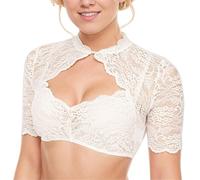 MUNSKT 2025 Donne 1PC Lingerie Con Ferretto Classico Oktoberfest Dirndl Camicetta Del Merletto Del Merletto Del Dirndl Camicetta delle Donne, bianco, XL