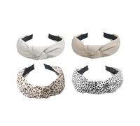 MUNSKT 4 confezioni Headbands for Women & Girls - Non Slip Knotted Alice Bands, Boho Floreal Hair Bands for Women's Hair, Fashion Wide Headbands for Girls & Ladies