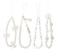 MUNSKT 4 pezzi accessori per cellulari, ciondolo di perle per le donne, ciondolo a catena di perline carino, regalo per le donne