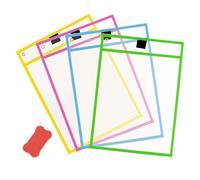 MUNSKT 4 pezzi riutilizzabile Dry Ruffle pochette Clear Drawing writeboard pochette support en papier plastique housse facile à monter pour les compiti en Class, convient aux documents A4