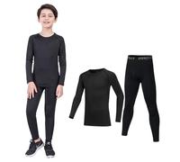 MUNSKT Biancheria Intima Termica per Bambini, Set di Biancheria Intima Termica per Ragazzo e Ragazza ad Asciugatura Rapida Maglietta Pantaloni Set per Sci e Calcio per 6-14 Anni, Inverno Caldo (S)