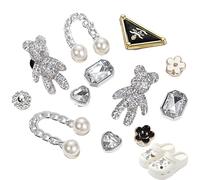 MUNSKT Charm Crocs, 12 Pezzi Charms Per Scarpe Con Strass, Compatibili Con Gli Zoccoli Crocs, Decorazioni Per Scarpe Fai Da Te Per Donne E Ragazze