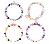 MUNSKT K Pops DemOn Singer Hunters Merch Inspired Bracciali, Set di 3 Bracciali da Ragazza Korea Pop Merch, Bracciali Stackable Elastici con Perline Gioielli Accessori Regali per Fan, Taille unique