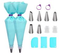 MUNSKT Kit per decorare torte, 6 beccucci per tubazioni, 3 spatole in silicone, 2 sac à poche riutilizzabili in EVA, 2 accoppiatori e 2 anelli di tenuta, perfetto per torte, biscotti, dessert