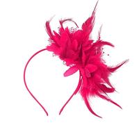 MUNSKT Lace and Feather Paired with Artificial Floral Headbands, A 1920s Style Women's Headwear, Suitable As Accessories For Party, Dances, Weddings, And Tea Partties.