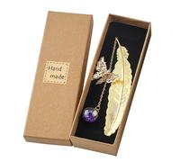 MUNSKT Marca Page Piuma in Metallo Idee Regalo Noel Donna Originale Regali di Compleanno Per Santo Marca Pagina Metallo Piuma Accessorio Lettura Regalo Donna Regalo per Sua Donna (Oro)